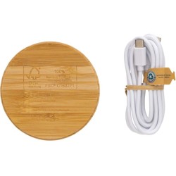 Bezdrátová nabíječka 15W z FSC bambusu