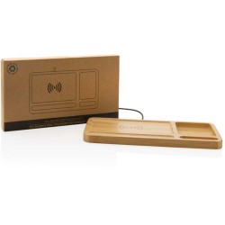 Stolní organizér z FSC bambusu s bezdrátovou nabíječkou 10W