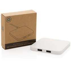 Bezdrátová nabíječka 10W s USB výstupy z RCS recykl. plastu