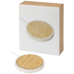 10W bezdrátová nabíjecí bambusová podložka Terrazzo