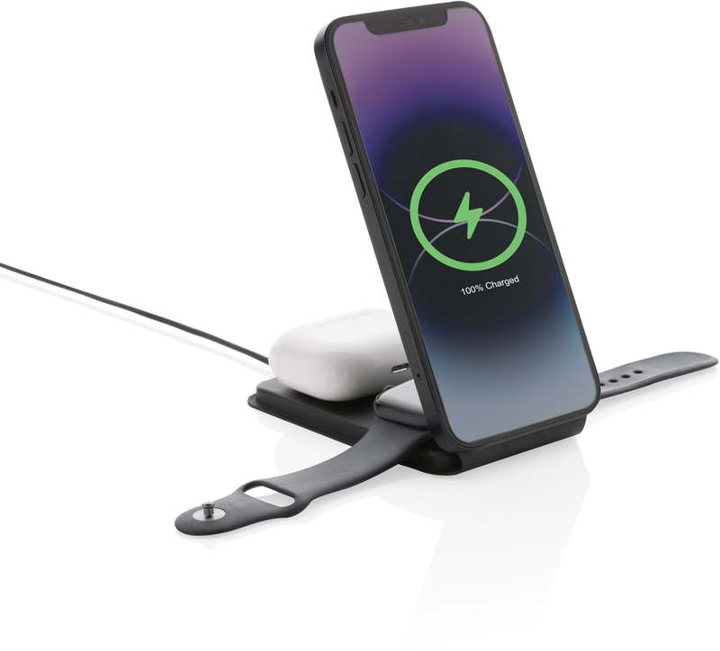 Magnetická bezdrátová nabíječka 3v1 Swiss Peak 15W z RCS PU