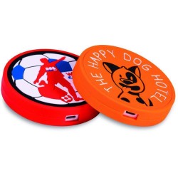 Zakázková bezdrátová nabíječka z PVC kulatého tvaru.