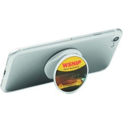 Plnobarevný skládací stojan a držák na telefon.