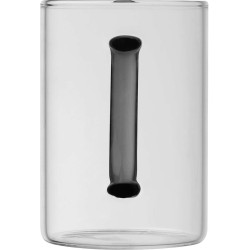 Skleněný hrnek s barevným uchem