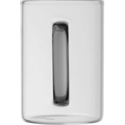 Skleněný hrnek s barevným uchem