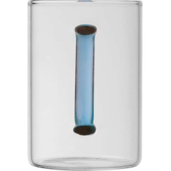 Skleněný hrnek s barevným uchem