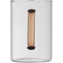 Skleněný hrnek s barevným uchem