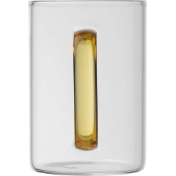 Skleněný hrnek s barevným uchem