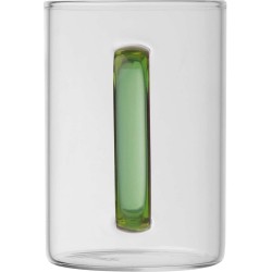 Skleněný hrnek s barevným uchem