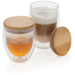 Sklenice s bambusovým víčkem 2ks 250ml