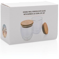 Sklenice s bambusovým víčkem 2ks 250ml