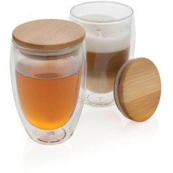 Sklenice s bambusovým víčkem 2ks 350ml