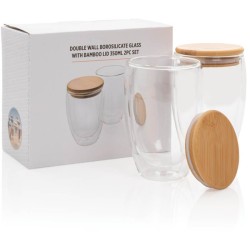 Sklenice s bambusovým víčkem 2ks 350ml