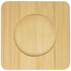 Dvoudílný skleněný šálek s dvojitou stěnou o objemu 100 ml s bambusovým podšálkem Manti