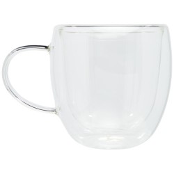 Skleněný dvoustěnný kelímek Manti o objemu 250 ml s bambusovou táckou