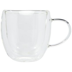 Skleněný dvoustěnný kelímek Manti o objemu 250 ml s bambusovou táckou