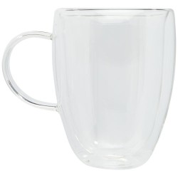 Skleněný dvoustěnný hrnek 350 ml s bambusovým podšálkem Manti