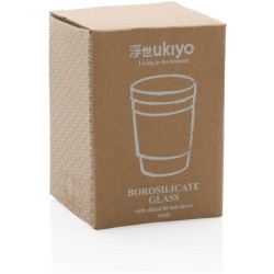 Sklenice se silikonovým víkem a úchopem Ukiyo