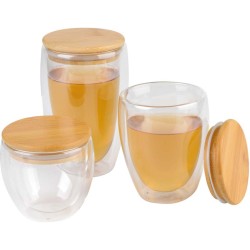 Dvouplášťová sklenice BAMBOO ART S, kapacita cca. 250 ml