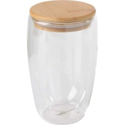 Dvouplášťová sklenice BAMBOO ART L  kapacita cca. 450 ml