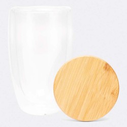 Dvouplášťová sklenice BAMBOO ART L  kapacita cca. 450 ml