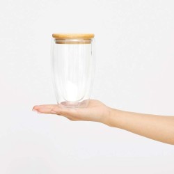 Dvouplášťová sklenice BAMBOO ART L  kapacita cca. 450 ml