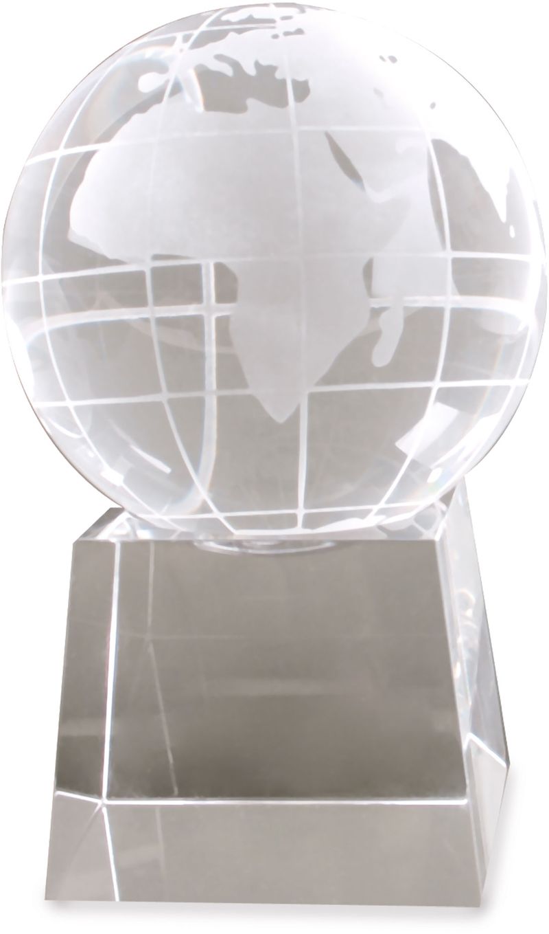 Skleněná trofej - zeměkoule