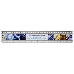 Plastové pravítko Ellison 30 cm s papírovou vložkou