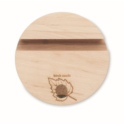 Grow round stand Březový stojánek na telefon