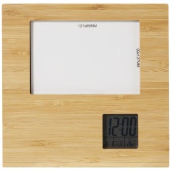 Sasa bambusový fotorámeček s meteostanicí