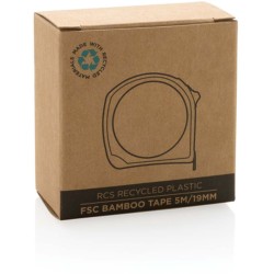 Svinovací metr 5m/19mm z RCS recykl. plastu a FSC bambusu