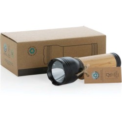 USB svítilna Lucid 3W z RCS recykl. plastu a bambusu