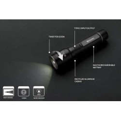 Profesionální USB svítilna Gear X z RCS recykl. hliníku