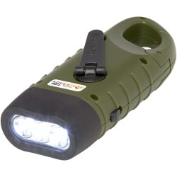 Helios svítilna na solární dynamo z recyklovaného plastu s karabinou