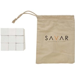 Dřevěný hlavolam v pytlíku