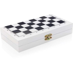 FSC dřevěná sada stolních her 3 v 1 v krabičce