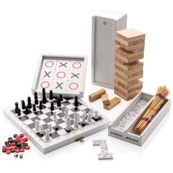 FSC dřevěná sada stolních her 3 v 1 v krabičce