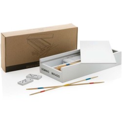 FSC dřevěná sada domino/mikádo v krabičce