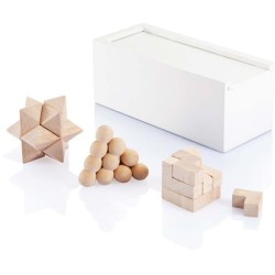 FSC dřevěná sada hlavolamů 3ks