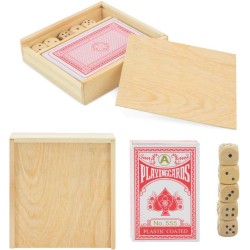 Dřevěný set karet a kostek