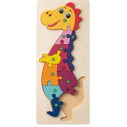 DIPLODOCO. Puzzle ve tvaru dinosaura z borové překližky