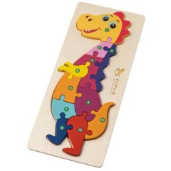 DIPLODOCO. Puzzle ve tvaru dinosaura z borové překližky