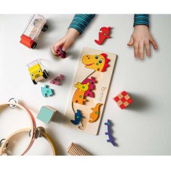 DIPLODOCO. Puzzle ve tvaru dinosaura z borové překližky