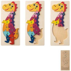 DIPLODOCO. Puzzle ve tvaru dinosaura z borové překližky
