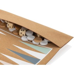 Britton skládací korková sada her backgammon a dámy