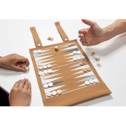 Britton skládací korková sada her backgammon a dámy