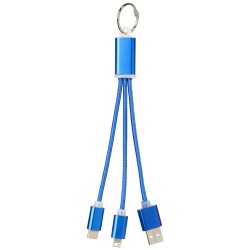 Kovový 3 v 1 nabíjecí kabel s kroužkem na klíče