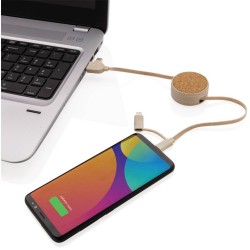 Svinovací kabel 6 v 1 z korku a pšenice