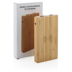 Bambusová bezdrátová powerbanka 4 000 mAh 5W