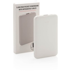 Kapesní powerbanka 5 000 mAh s integrovaným kabelem